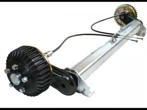 Резино-жгутовая ось с тормозом. Тормоз для прицепа. ЦЛП АРИВА