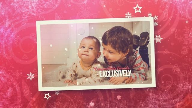 Новогоднее слайд-шоу снежинка на красном фоне_Videohive The Christmas Slideshow Red смотреть онлайн