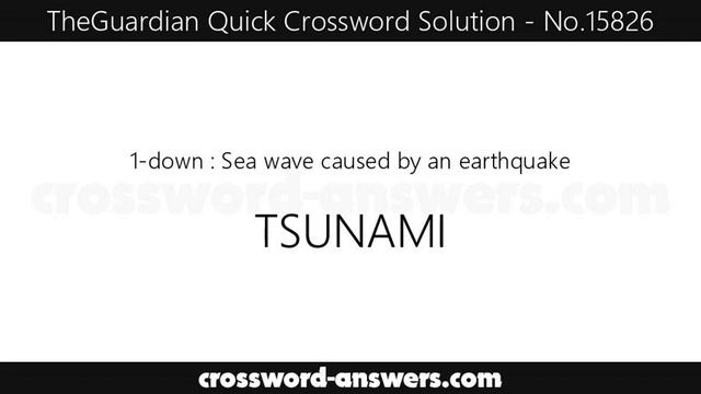 The Guardian Quick Crossword Answers for #15826 смотреть онлайн