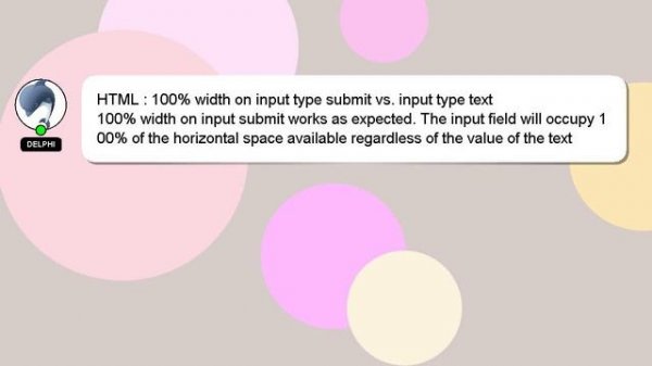 HTML : 100% width on input type submit vs. input type text