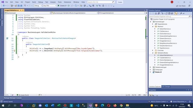 .Net Core 5.0 ile Emlak Sitesi - Entityler için Fluent Validation Yazılması -3 смотреть онлайн