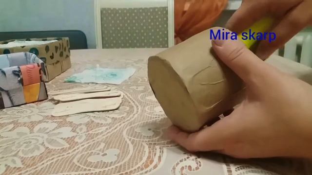 DIY. Подставка для карандашей из бобины и палочек от мороженного. from sticks смотреть онлайн