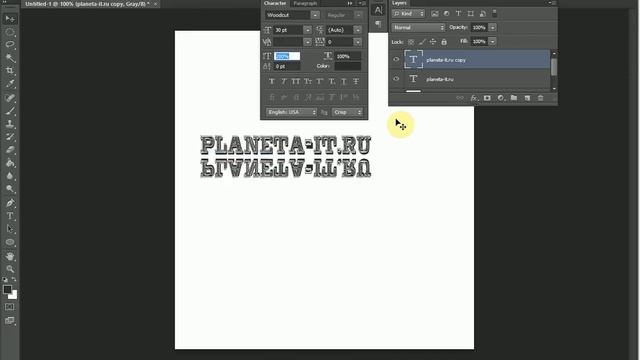 Уроки Adobe Photoshop. Как сделать зеркальное отражение надписи? смотреть онлайн