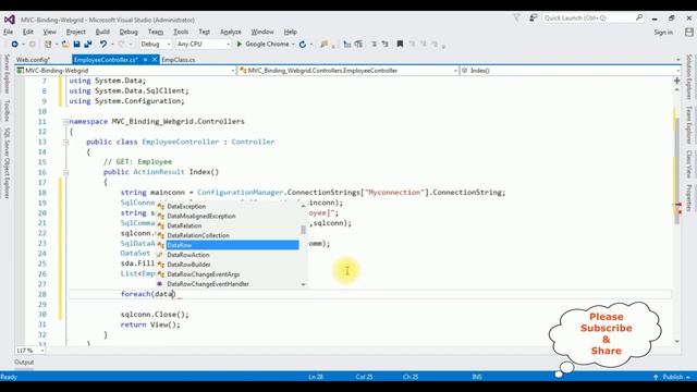 mvc display data from database into webgrid table asp.net c# смотреть онлайн