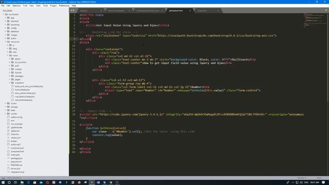 Get Input Value Using Jquery and Ajax | How to get value using ajax -Skullcoach смотреть онлайн
