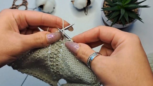 Ажурная регланная линия из 4 петель