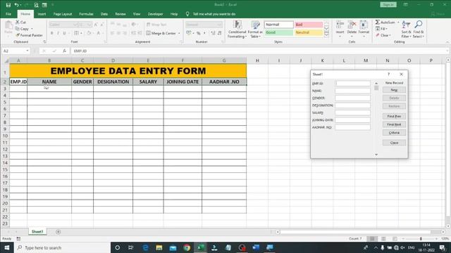 Data Entry using Form in Microsoft Excel | Data Entry in Excel | Data Entry Form Kaise Banaye смотреть онлайн