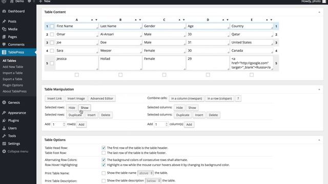 Adding tables to WordPress using TablePress смотреть онлайн