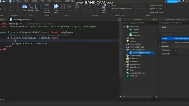 How to make an account age restriction in Roblox Studio | Tutorial смотреть онлайн