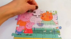 Свинка Пеппа, Джордж, мама Свинка в гостях у миссис Хомяка _ Собираем детские пазлы