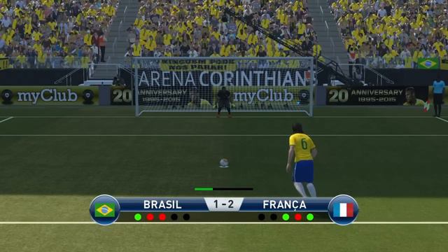 Disputa de pênaltis - Brasil x França - PES 2016 PS4 смотреть онлайн