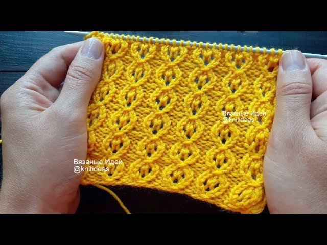 Оригинальный ажурный узор спицами! смотреть онлайн