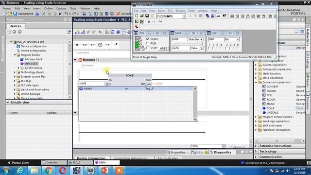 Use of scale function in TIA PORTAL. of SIEMENS PLC смотреть онлайн