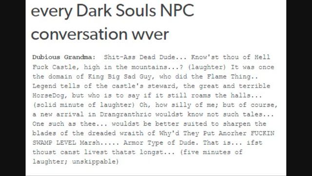 every Dark Souls NPC conversation ever смотреть онлайн