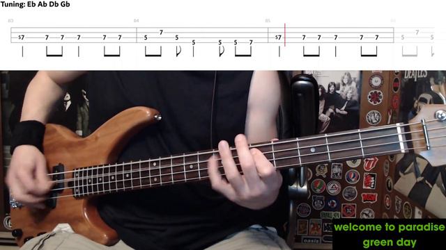 Welcome To Paradise by Green Day - Bass Cover with Tabs Play-Along смотреть онлайн