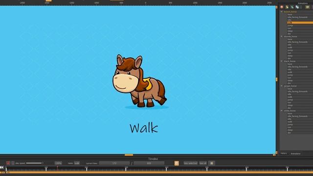Animated horse 2D game asset preview смотреть онлайн