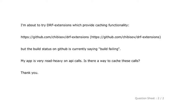 Django : How to cache Django Rest Framework API calls? смотреть онлайн
