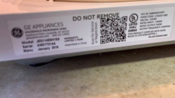 GE (General Electric) JES1145SH1SS Microwave Oven