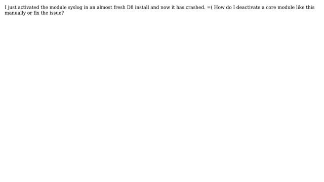 error: Fatal error: Class 'DrupalsyslogLoggerSysLog' not found in... смотреть онлайн