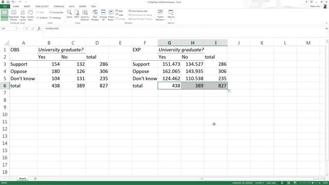 Chi-Square test on two-way table with Excel смотреть онлайн