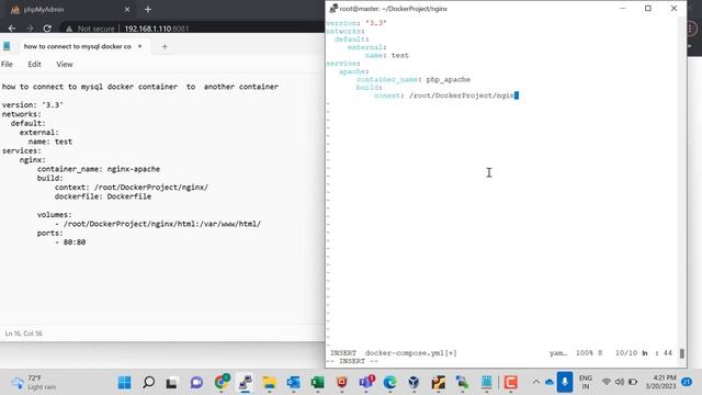 How to connect to mysql docker container to another container for apache application смотреть онлайн