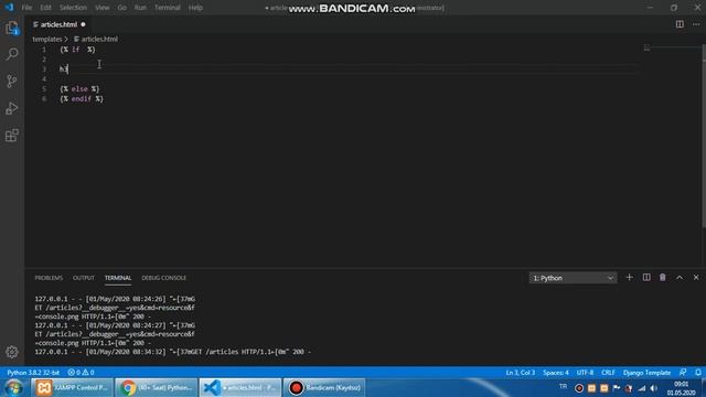 Django Template configuration with HTML on VS Code смотреть онлайн
