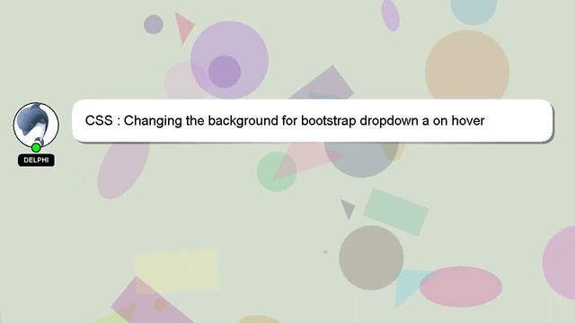 CSS : Changing the background for bootstrap dropdown a on hover смотреть онлайн