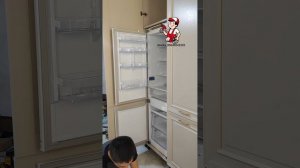 установка встраиваемого холодилька в кухонный шкаф