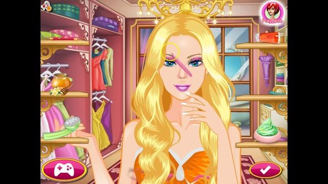 Игра Макияж и платье для Супер Барби смотреть онлайн