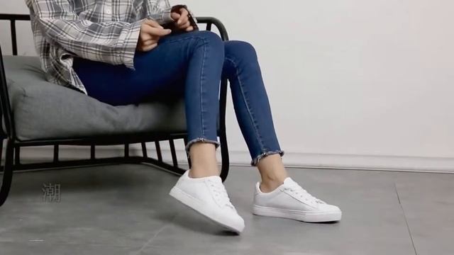 Белые женские кроссовки на плоской подошве GOGC. Кеды с Алиэкспресс смотреть онлайн