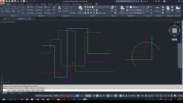 AutoCAD Tutorial - TRIM & Extend (Modify command) | in hindi | autocad 2022 | Autocad 2023 смотреть онлайн