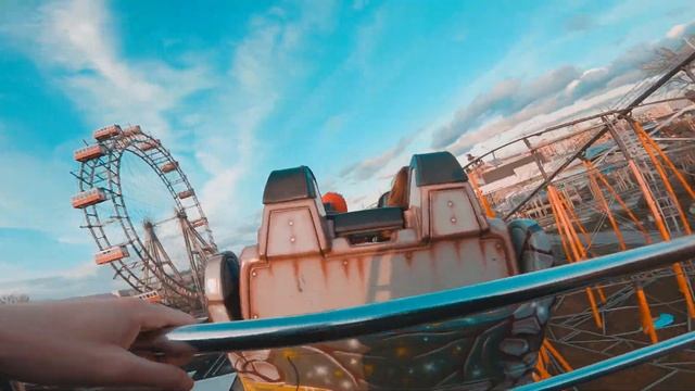 PRATER amusement park ,VIENNA, AUSTRIA CHRISTMAS 2019 Full ride roller coaster!! смотреть онлайн