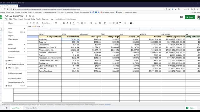 How to auto refresh stock price in Google Sheets смотреть онлайн