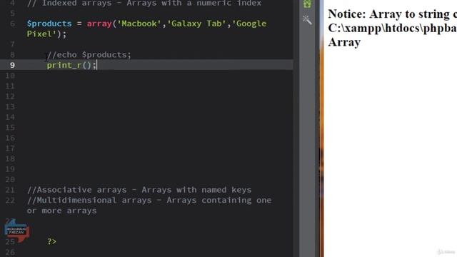 12 || Indexed Array in PHP || Types of Arrays | | PHP 8 || Intro to PHP for beginners || CODE смотреть онлайн