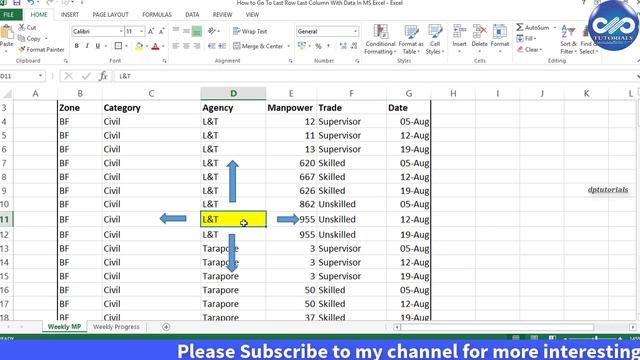 Excel Tricks : How To Go To Last Row/Column With Data | How To Select entire Row/Column |dptutorial смотреть онлайн
