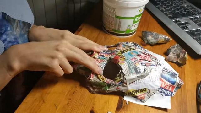 Папье-маше кошачий череп [первый раз делаю маску папье-маше дома] смотреть онлайн