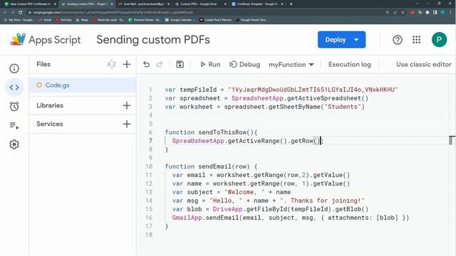 Create custom PDF Certificates or Reports for a List of Students or Customers in Google Sheets смотреть онлайн