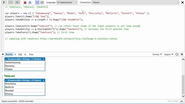 MoreLINQ 6 - TakeUntil, TakeLast, TakeEvery смотреть онлайн