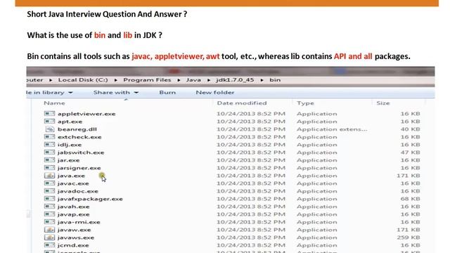 Bin and Lib directory in Java JDK смотреть онлайн