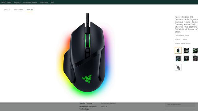 Razer Basilisk V3 Pro Customizable Wireless Gaming Mouse Fast Optical Switches Gen 3   HyperScroll
