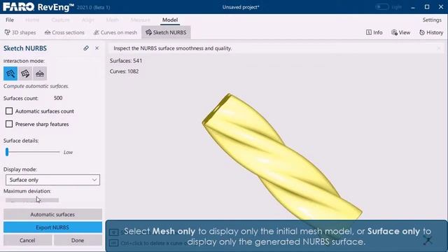 FARO RevEng 2021 - Automatic NURBS Surfaces - English смотреть онлайн