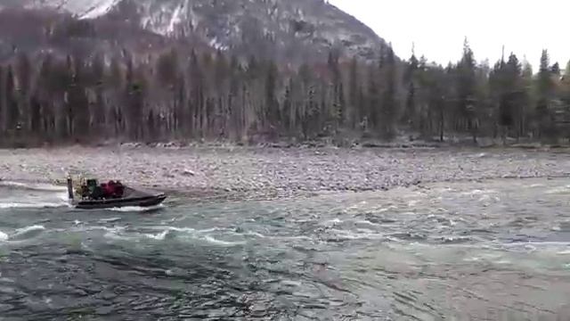 Заход в реку Китой-Кин на аэролодке 130л.с.загрузка 450-500 кг.Река Китой. смотреть онлайн