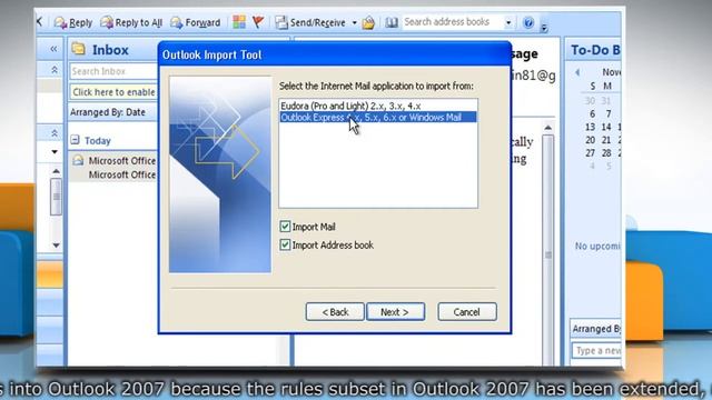 Microsoft® Outlook 2007: Import Outlook Express Messages, Address Book And Rules On Windows® XP?