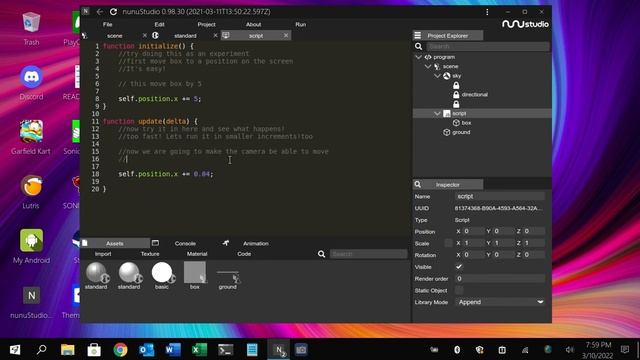 Working on learning NunuStudio 3D game engine(WebGL) смотреть онлайн