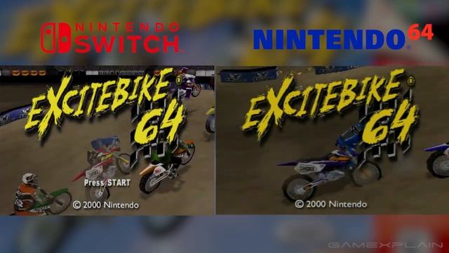 Excitebike 64 Switch vs. N64 Graphics Comparison смотреть онлайн