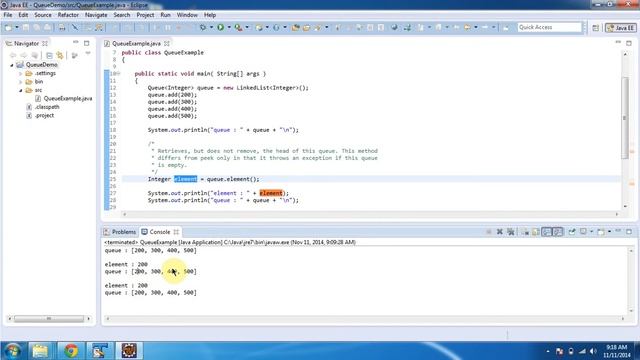 Queue (Element and Peek methods) | Java Collection Framework смотреть онлайн
