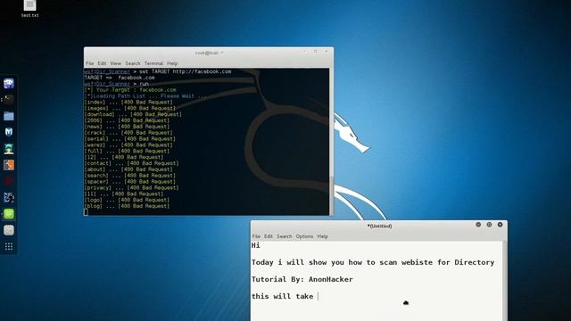 Kali Linux - Scan Website Directory смотреть онлайн