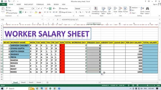 How To Create Worker Salary Sheet In Ms Excel | GIT Education смотреть онлайн