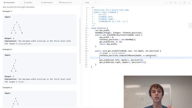 LeetCode Maximum Width of a Binary Tree Explained - Java смотреть онлайн