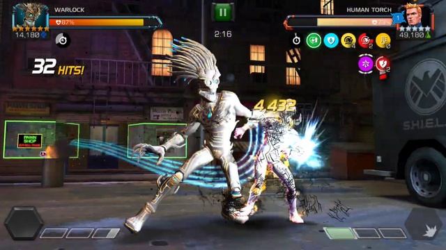 Warlock vs Human Torch AQ map 5 on buffet node смотреть онлайн